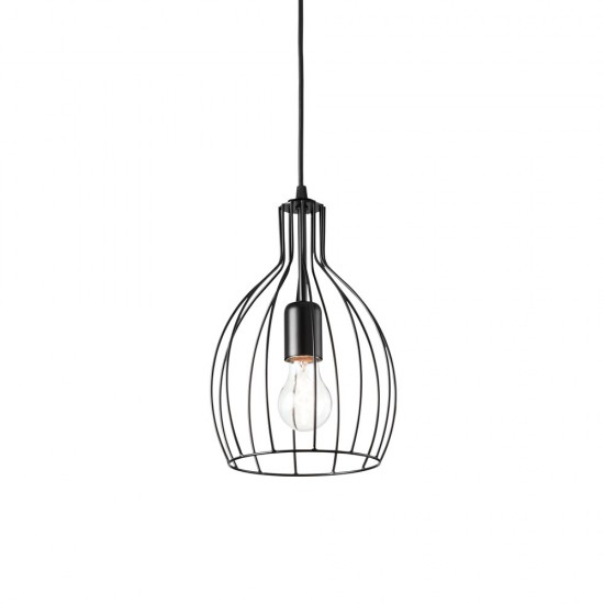 Pendul Ideal Lux Ampolla-2 Sp1 Nero E27, Negru, 148151, Italia