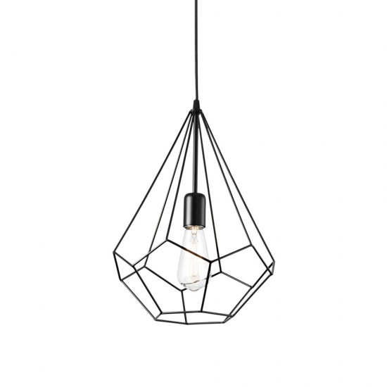 Pendul Ideal Lux Ampolla-3 Sp1 Nero E27, Negru, 148175, Italia
