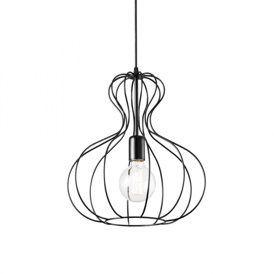 Pendul Ideal Lux Ampolla-1 Sp1 Nero E27, Negru, 148502, Italia