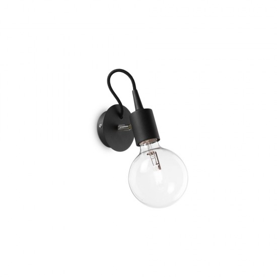 Aplica Ideal Lux Edison Ap1 Nero E27, Negru, 148908, Italia