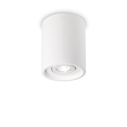Downlight Aplicat Ideal Lux Oak Pl1 Round Bianco Gu10, Alb, 150420, Italia