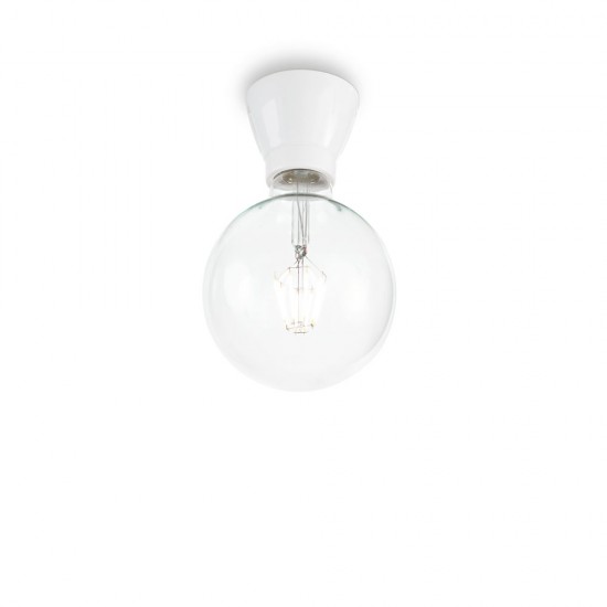 Lustra Plafon Ideal Lux Winery Pl1 Bianco E27, Alb, 155227, Italia