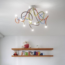 Lustra Plafon Ideal Lux Multiflex Pl8 Color E14, Alb, 159010, Italia