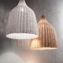 Pendul Ideal Lux Haunt Sp1 Legno E27, Bej, 159812, Italia