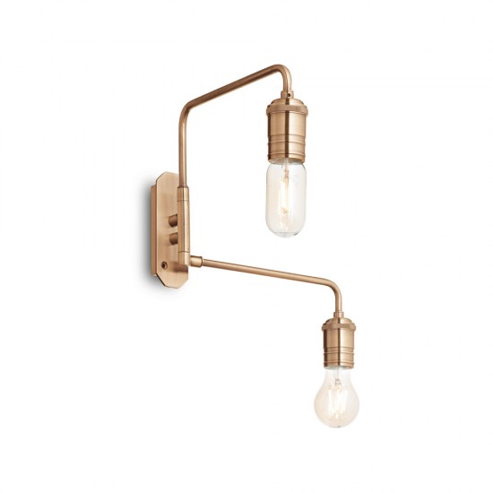 Aplica Ideal Lux Triumph Ap2 Ottone Antico E27, Auriu, 160245, Italia