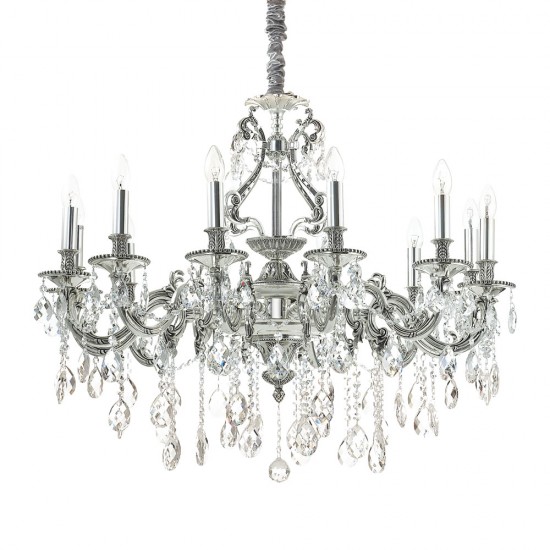 Candelabru Ideal Lux Gioconda Sp12 Argento E14, Argintiu, 164953, Italia