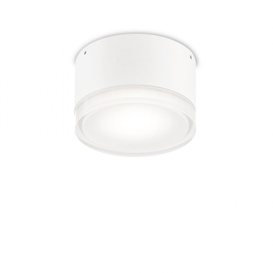 Plafoniera Exterior Ideal Lux Urano Pl1 Small Bianco Gx53, Alb, 168036, Italia
