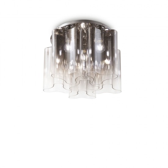Plafoniera Ideal Lux Compo Pl6 Fume' E27, Fume, 172828, Italia
