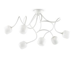 Plafoniera Camera Copilului Ideal Lux Octopus Pl6 Bianco G9, Alb, 174921, Italia