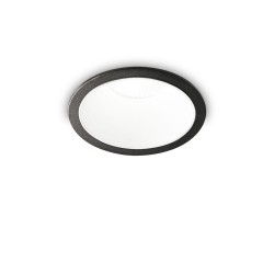 Downlight Incastrat Ideal Lux Game Round Bk Wh 3000K Led, Negru, 192338, Italia