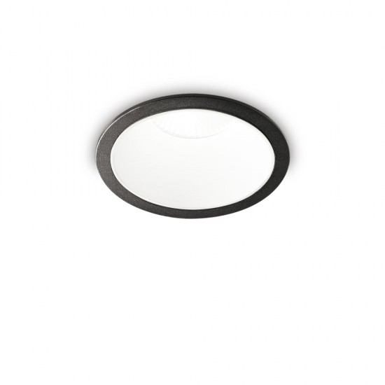 Downlight Incastrat Ideal Lux Game Round Bk Wh 3000K Led, Negru, 192338, Italia