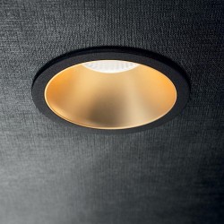 Downlight Incastrat Ideal Lux Game Round Bk Gd 3000K Led, Negru, 192345, Italia