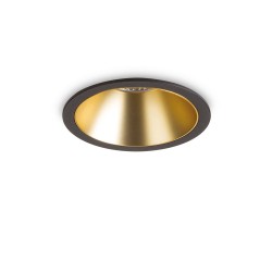 Downlight Incastrat Ideal Lux Game Round Bk Gd 3000K Led, Negru, 192345, Italia
