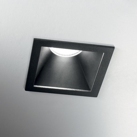 Downlight Incastrat Ideal Lux Game Square Bk Bk Led, Negru, 192383, Italia