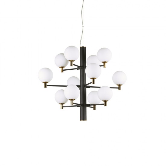 Candelabru Ideal Lux Copernico Sp12 Nero G9, Negru, 197319, Italia