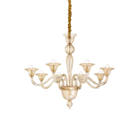 Candelabru Ideal Lux Brigitta Sp8 Ambra E14, Ambra, 199412, Italia