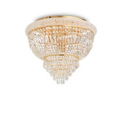 Lustra Plafon Ideal Lux Dubai Pl6 Ottone E14, Auriu, 201016, Italia