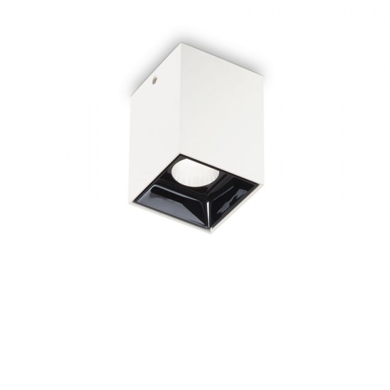 Downlight Patrat Ideal Lux Nitro 10W Square Bianco Led, Alb, 206035, Italia