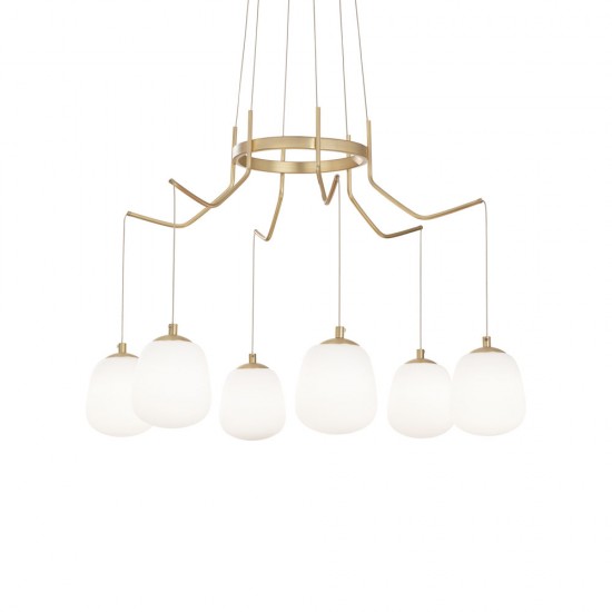 Candelabru Ideal Lux Karousel Sp6 G9, Auriu, 206387, Italia