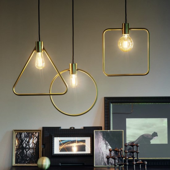 Pendul Ideal Lux Abc Sp1 Triangle E27, Auriu, 207834, Italia