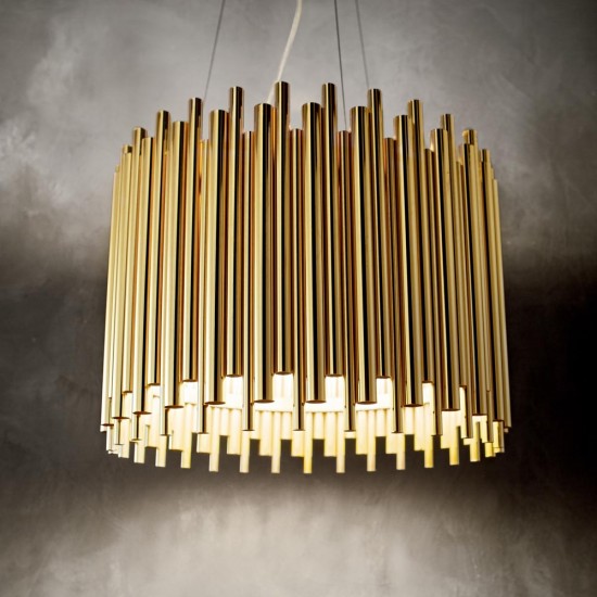 Suspensie Ideal Lux Pan Sp5 E27, Auriu, 208817, Italia