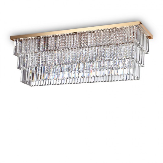 Lustra Plafon Ideal Lux Martinez Pl8 Oro E14, Auriu, 213569, Italia