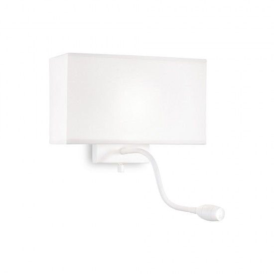 Aplica Ideal Lux Hotel Ap2 All White E27/Led, Alb, 215693, Italia