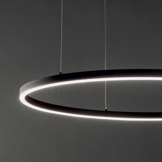 Suspensie Ideal Lux Oracle Slim D70 Round Bk 3000K Led, Negru, 229515, Italia