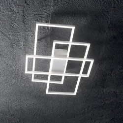 Lustra Plafon Ideal Lux Frame Pl Rettangolo Bianco Led, Alb, 230726, Italia