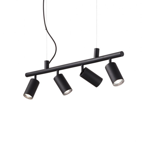 Suspensie Ideal Lux Dynamite Sp4 Nero Gu10, Nero, 231341, Italia