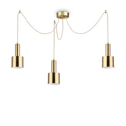 Suspensie Ideal Lux Holly Sp3 Ottone Satinato E27, Auriu, 231600, Italia