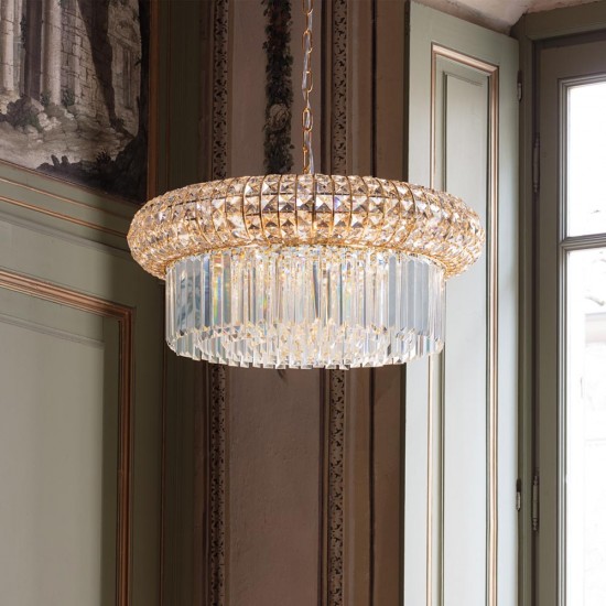 Suspensie Ideal Lux Nabucco Sp12 E14 , Auriu, 237794, Italia
