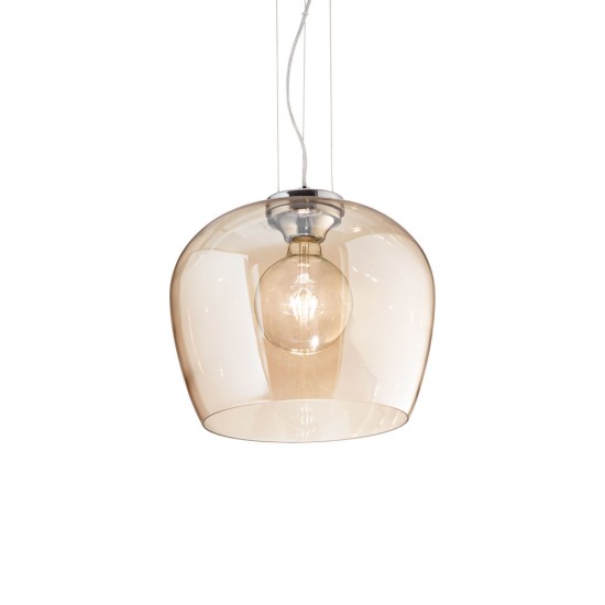 Pendul Ideal Lux Blossom Sp1 Ambra E27, Crom, 241524, Italia