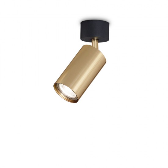 Downlight Aplicat Ideal Lux Dynamite Pl1 Ottone Satinato Gu10, Auriu, 244662, Italia