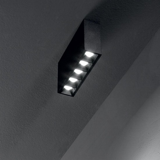 Plafoniera Ideal Lux Lika 12,5W 3000K Surface Bk Led, Negru, 244884, Italia