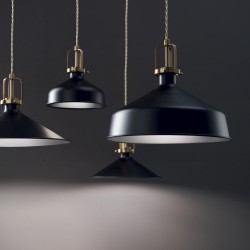 Pendul Ideal Lux Eris-2 Sp1 Nero E27, Auriu, 249063, Italia