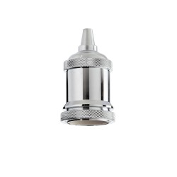 Pendul fara Cablu Ideal Lux Portalampada E27 Ghiera Cromo E27, Crom, 249193, Italia