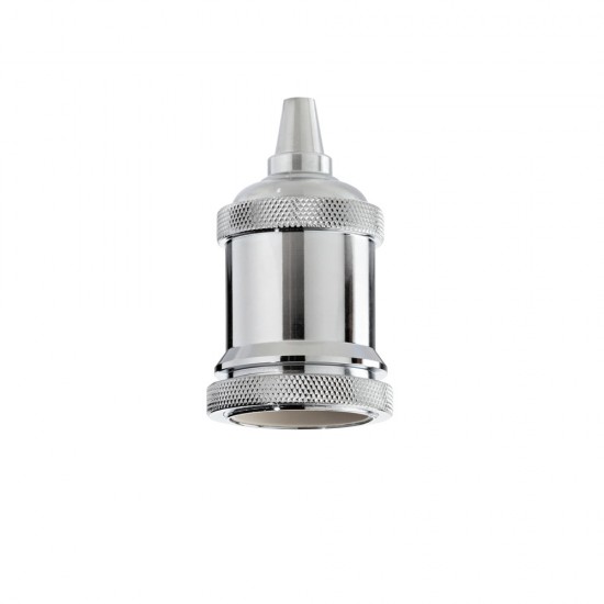 Pendul fara Cablu Ideal Lux Portalampada E27 Ghiera Cromo E27, Crom, 249193, Italia