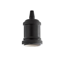 Pendul fara Cablu Ideal Lux Portalampada E27 Ghiera Nero E27, Negru, 249209, Italia