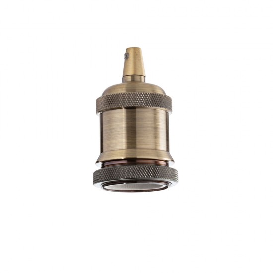Pendul fara Cablu Ideal Lux Portalampada E27 Ghiera Ottone Brunito E27, Alama, 249216, Italia