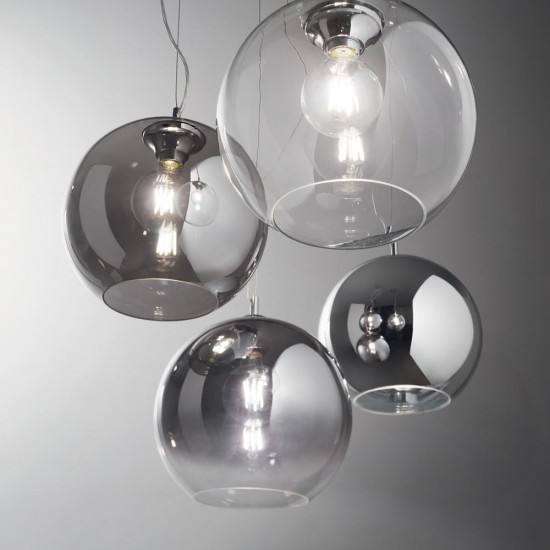 Pendul Ideal Lux Nemo Sp1 D40 Fade E27 , Transparent, 250359, Italia