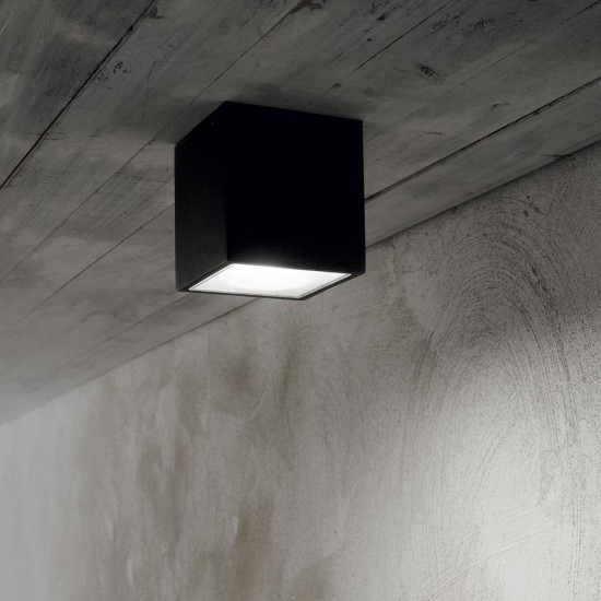 Plafoniera Exterior Ideal Lux Techo Pl1 Big Nero Gu10, Negru, 251530, Italia