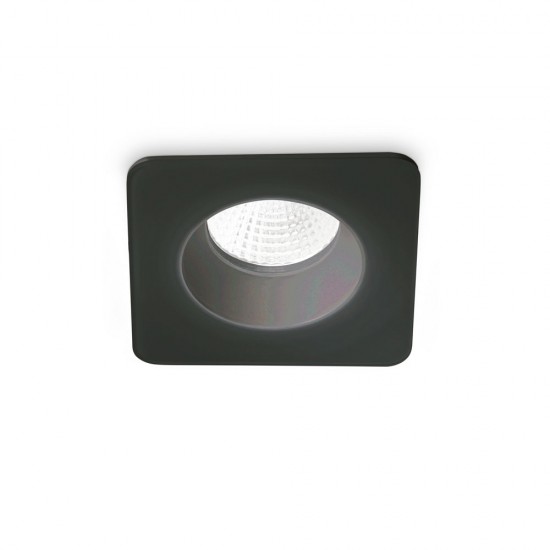 Downlight Incastrat Ideal Lux Room-65 Square Bk Led, Negru, 252056, Italia