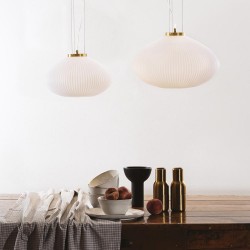 Pendul Ideal Lux Plisse' Sp1 D35 Ottone Satinato E27, Auriu, 264547, Italia