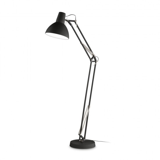 Lampadar Ideal Lux Wally Pt1 Total Black E27, Negru, 265292, Italia