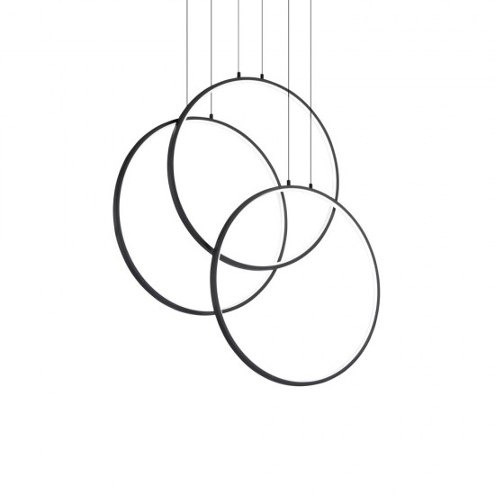 Candelabru Ideal Lux Frame Sp Cerchio Nero Led, Negru, 269337, Italia