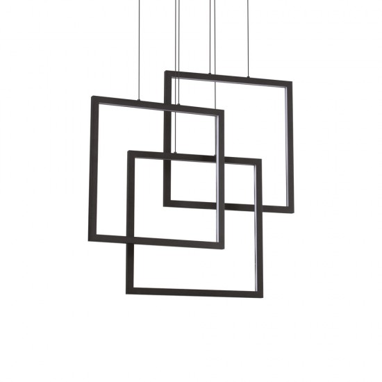 Candelabru Ideal Lux Frame Sp Quadrato Nero Led, Negru, 269375, Italia
