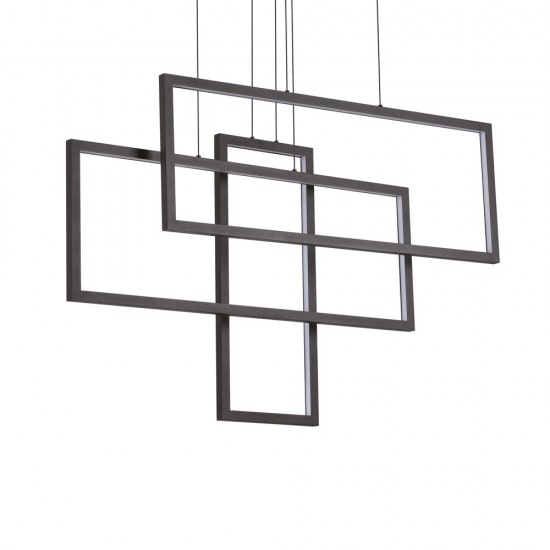 Candelabru Ideal Lux Frame Sp Rettangolo Nero Led, Negru, 269382, Italia