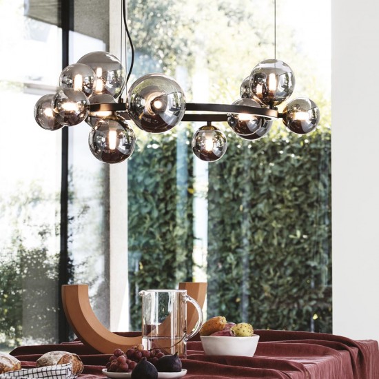 Candelabru Ideal Lux Perlage Sp14 Nero G9, Negru, 271385, Italia