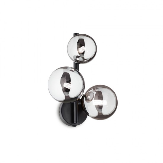 Aplica Ideal Lux Perlage Ap3 Nero G9, Negru, 271439, Italia